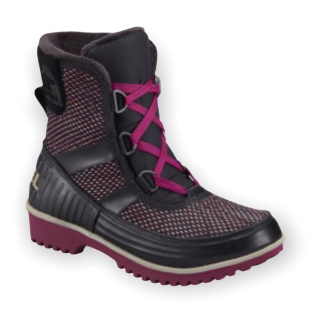 Sorel Tivoli 11 Winter High Top Insulated Snow Boots Black/Pink Size 8